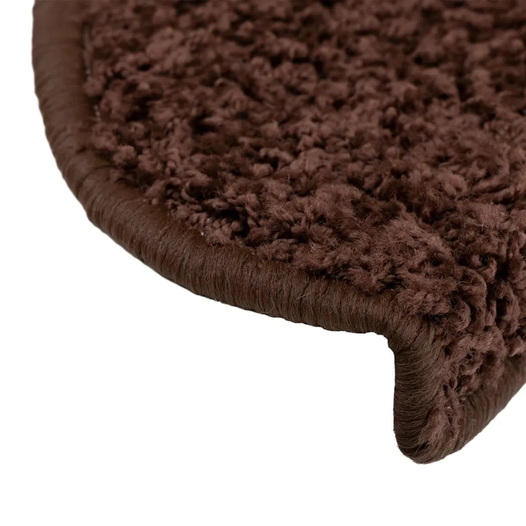 Tappetini per scale 10 pz 65x21x4 cm Marrone Semicircolari Grandi 149805