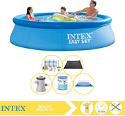 Piscina Easy Set - Piscina Inflabile - 305x76 cm - Incluso Kit di Manutenzione, Filtro, Tappeto Antivento e Mat Matita Solare