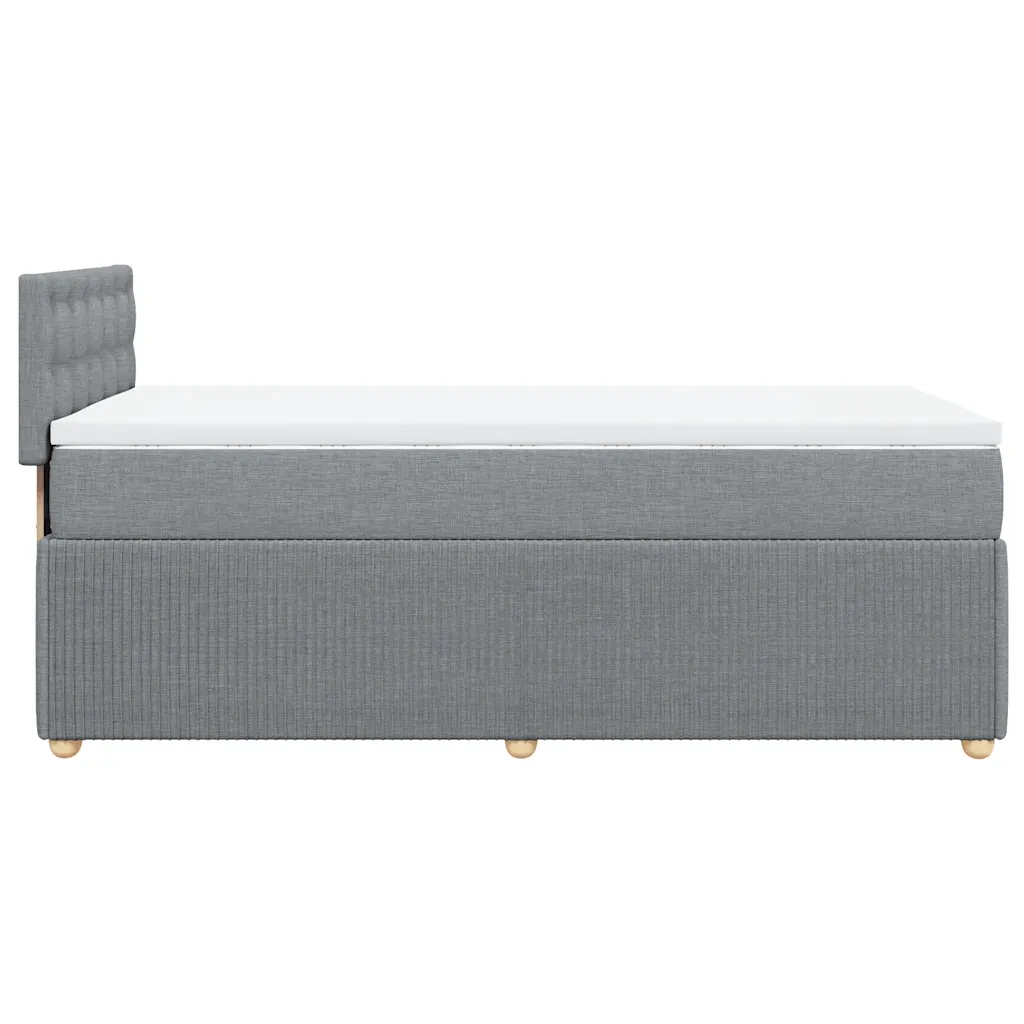 Giroletto a Molle con Materasso Grigio Chiaro 80x200 cm Tessuto