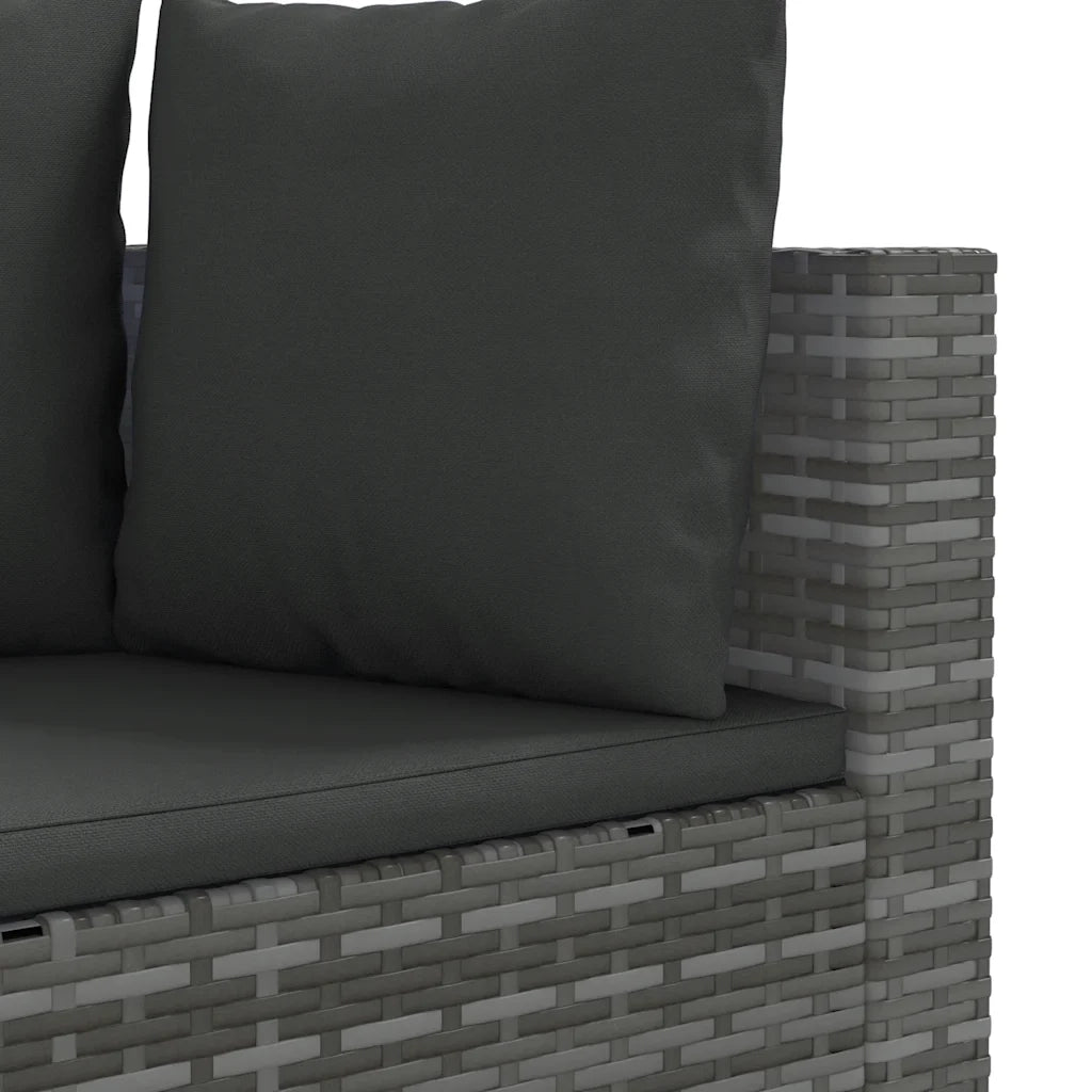Set Divano da Giardino 10 pz con Cuscini Grigio in Polyrattan 3308402