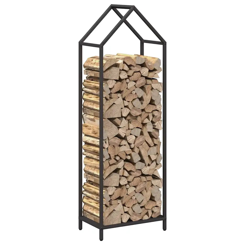 Rastrelliera per Legna da Ardere Nera 40x25x120 cm 864299