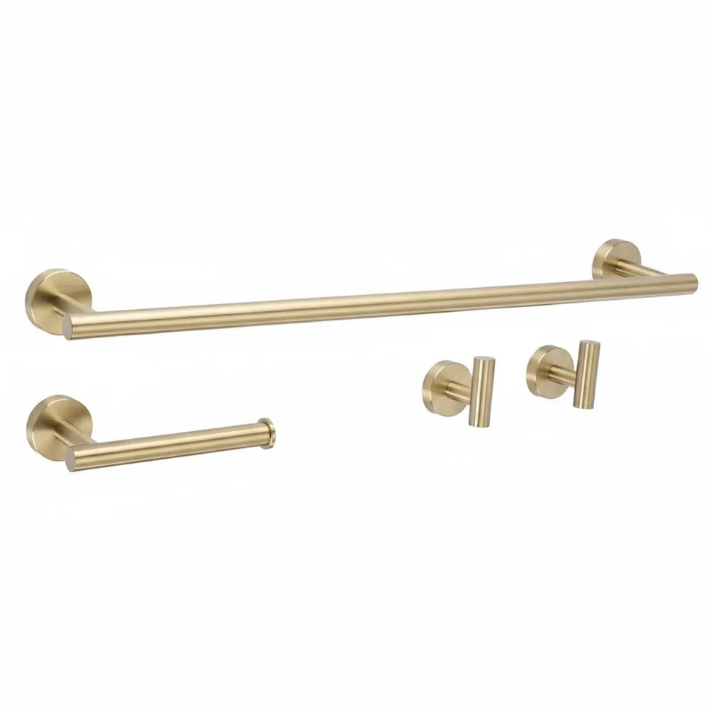 Set Accessori Da Bagno Ari Brush Gold 4 Pezzi