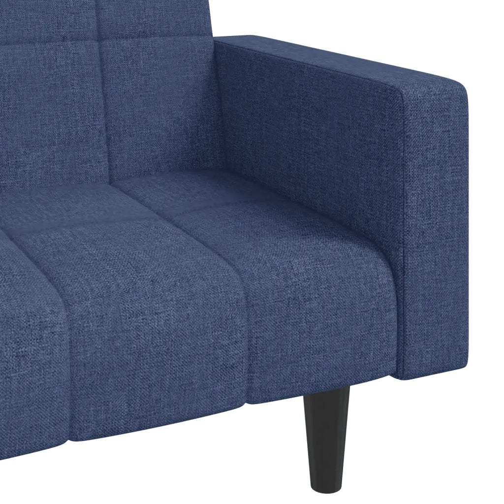 Divano Letto a 2 Posti con 2 Cuscini-Sofa Letto 2 Posti-Daybed Blu in Tessuto 623037