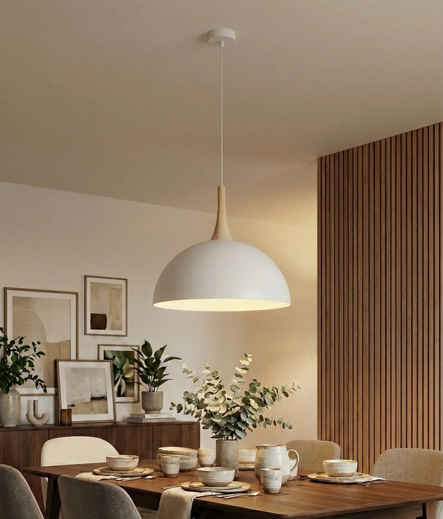 Lampada a sospensione Nautica bianca legno GX53 Emibig