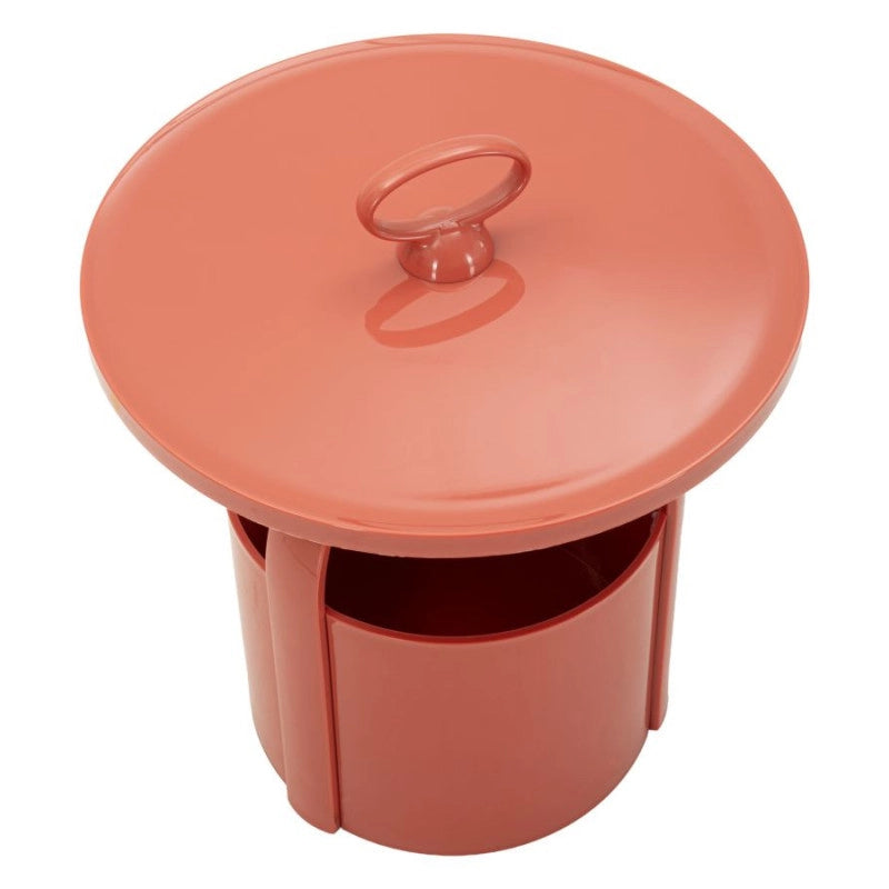 Tavolinetto Porta Giornali Iris Rosso cm ø 44x43