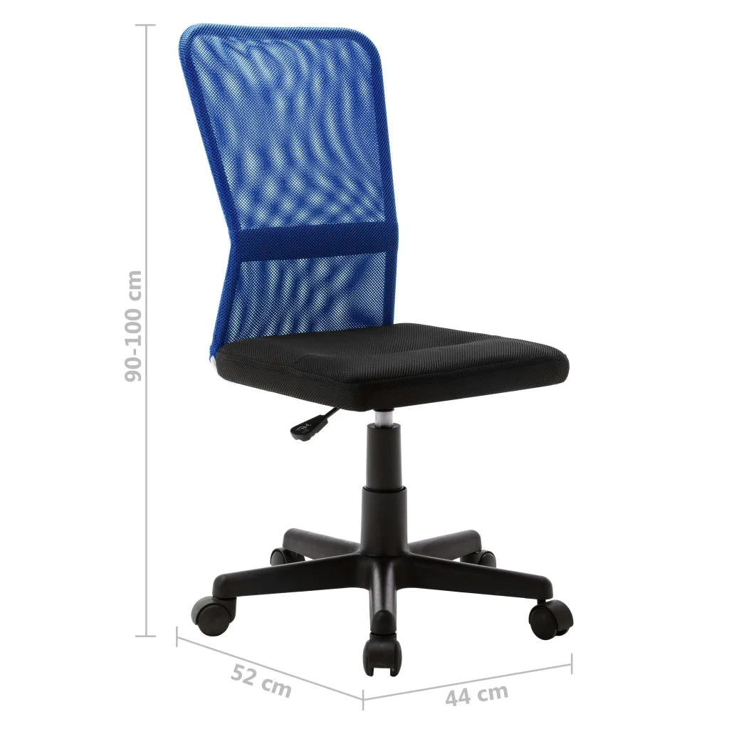 Sedia da Ufficio Nero e Blu 44x52x100 cm in Tessuto a Rete 289511