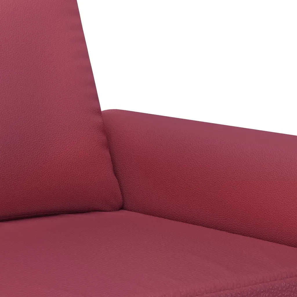 Set di Divani 2 pz con Cuscini Rosso Vino in Similpelle 3202153