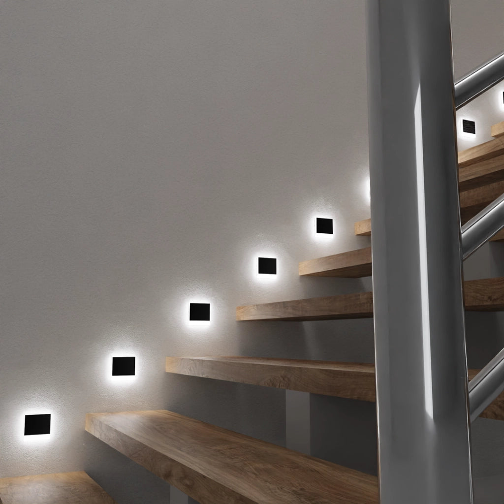 Luce scala incasso quadrata nera/bianca LED 0,6W 4000K Eko-Light