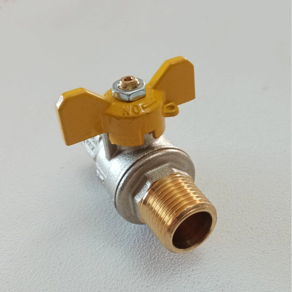 Tiemme 3/4 valvola a sfera saracinesca gas mf leva corta farfalla gialla