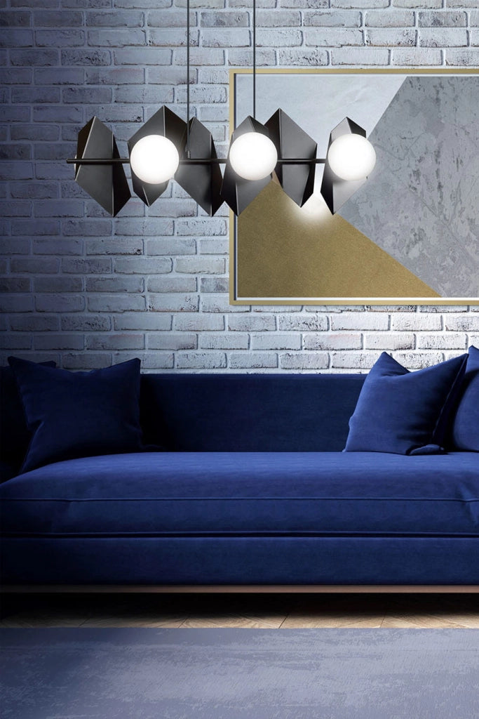 Lampadario Emibig Drifton 6 Nero 6xE14 regolabile max100cm