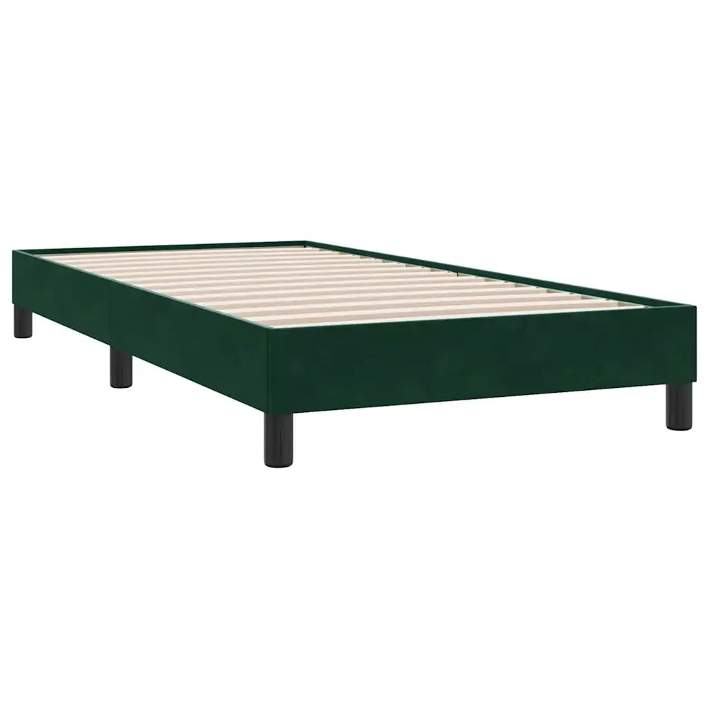Letto singolo | Letto per adulti | Giroletto senza Materasso Verde Scuro 100x210 cm in Velluto
