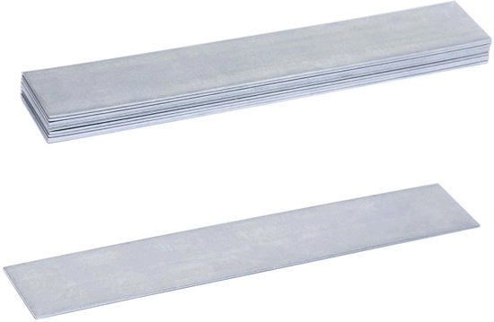 Zincata 99.99% Puro - 10 Pezzi - Materiale Zincato di Alta Qualità - Solido e Duraturo - Adatto per Laboratorio Scientifico - Dimensioni 153x24x1mm - Piattaforma di Zincata