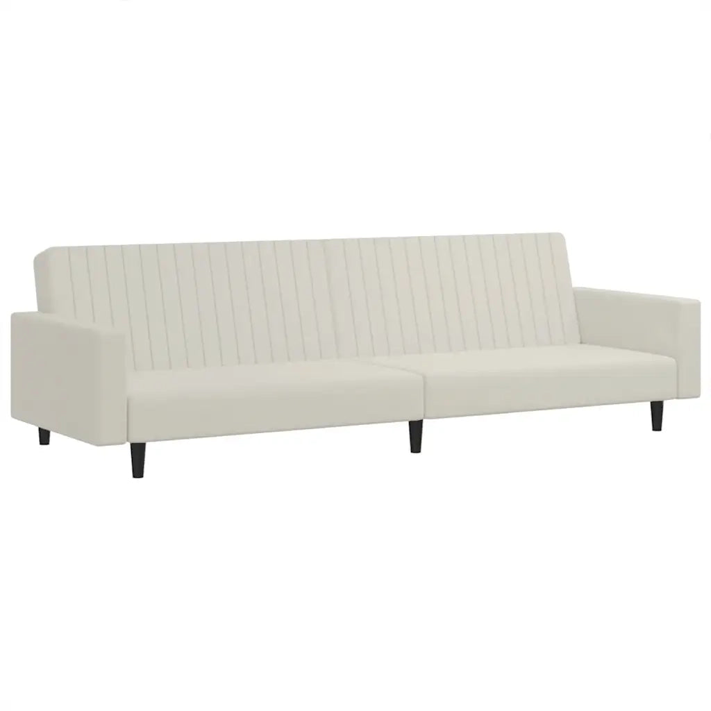 Divano Letto a 2 Posti-Sofa Letto 2 Posti-Daybed Crema in Velluto 206613