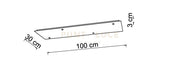 BASE-4RE B Base rettangolare 100cm bianco opaco 4 luci