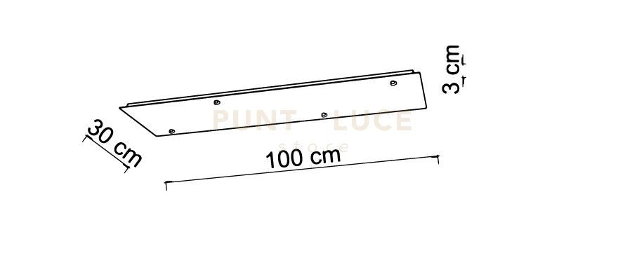 BASE-4RE B Base rettangolare 100cm bianco opaco 4 luci