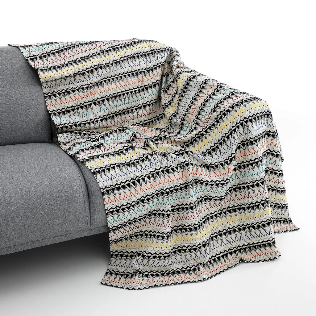 Plaid in cotone multicolore cm. 135 x 190