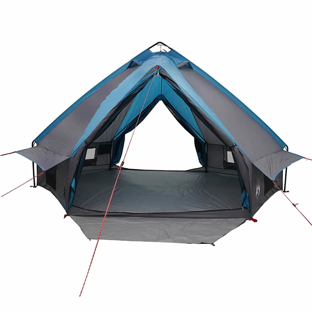 Tenda a struttura a piramide per 6 persone-Tenda da campeggio Blu e Grigio