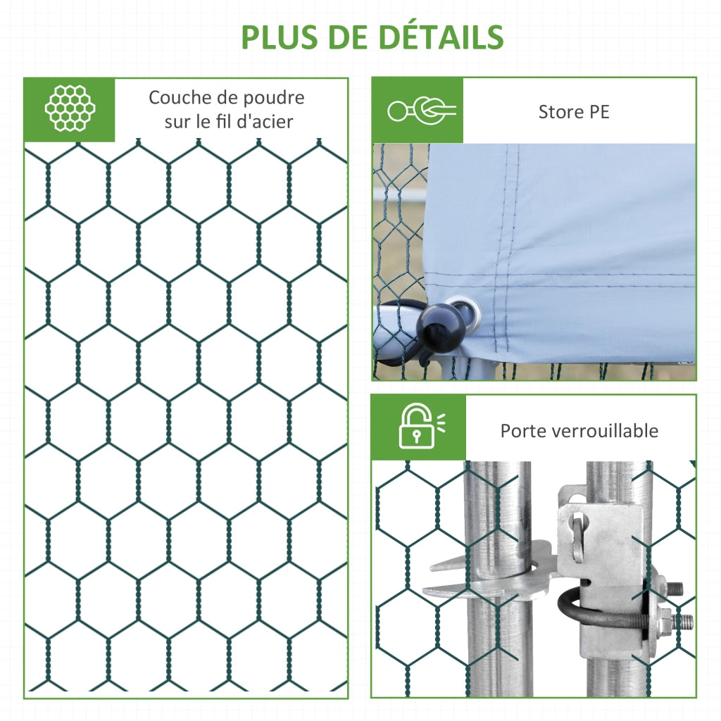 Recinto Esterno per Pollaio Voliera ¨C Minimal ¨C Grigio 3x6x2 m