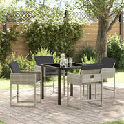 Set da Pranzo per Giardino 5 pcs Grigio chiaro polyrattan
