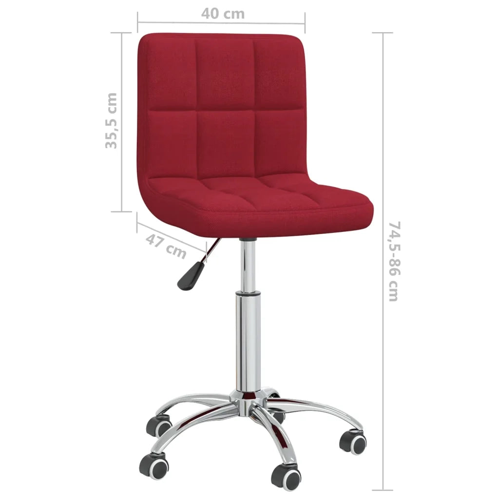 Sedia da Ufficio Girevole Rosso Vino in Tessuto 334321
