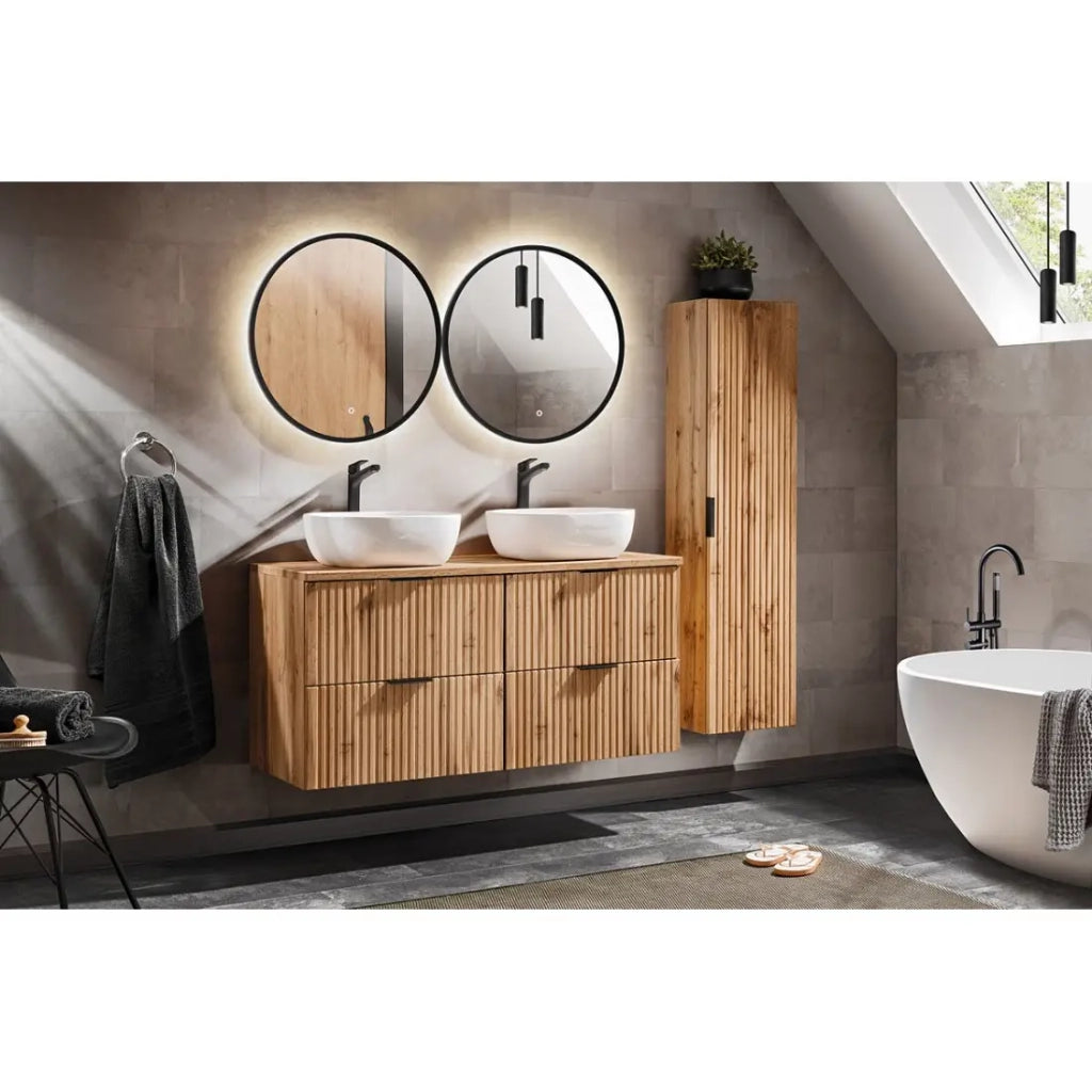 Specchio Bagno LED Rotondo Nero 60x60 cm Design