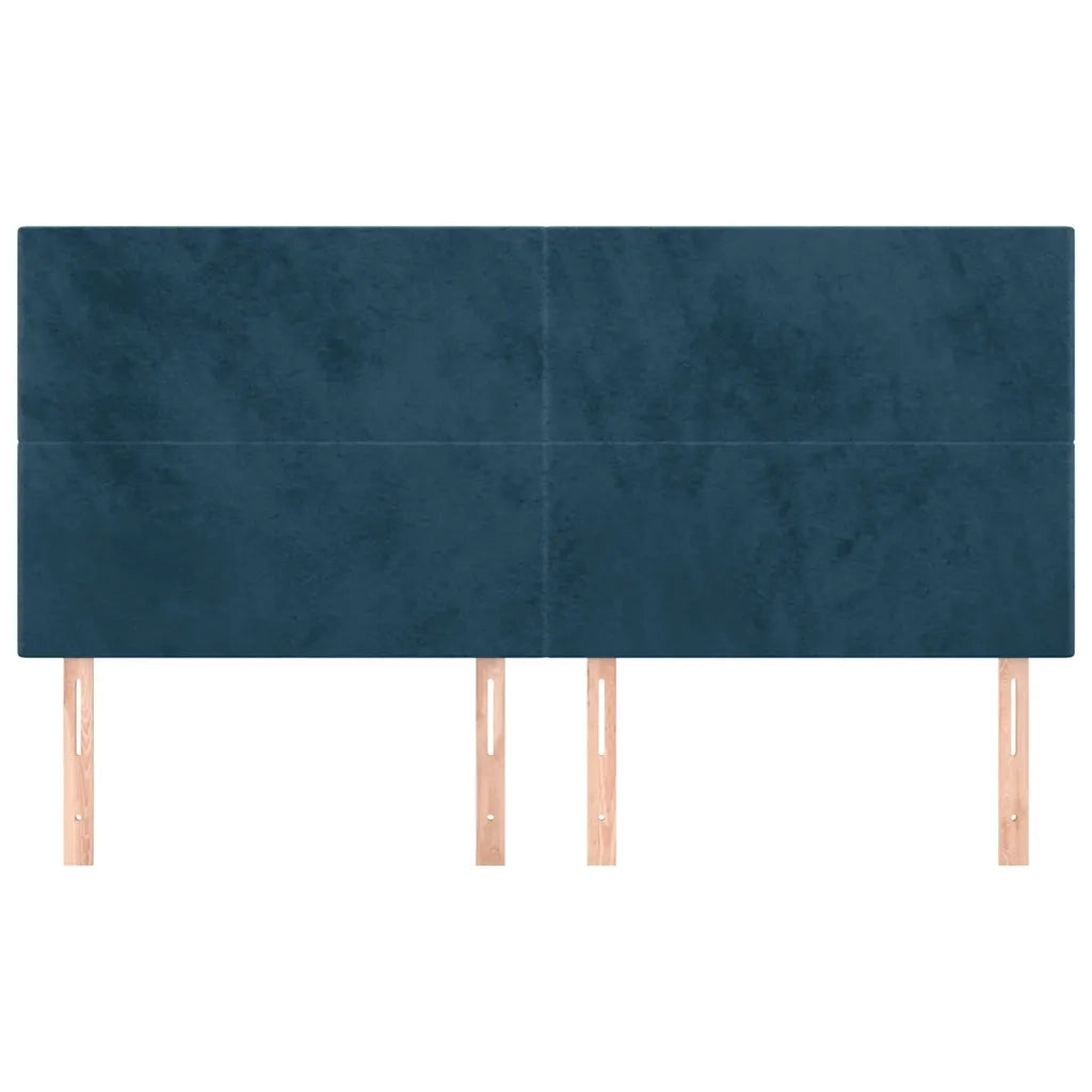 Testiera | Testata Blu Scuro 200x5x118/128 cm Velluto