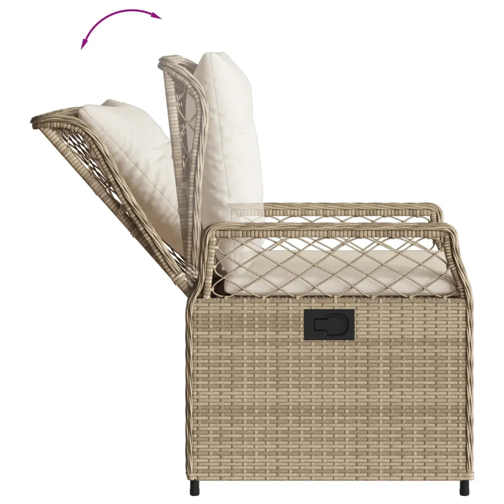 Set da Pranzo da Giardino 7 pz con Cuscini Beige in Polyrattan 3262938