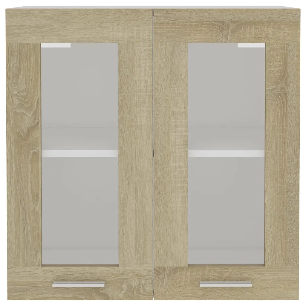 Armadio pensile | Mobile Pensile con Vetro ¡°Lyon¡± Rovere Sonoma 60x31x60 cm