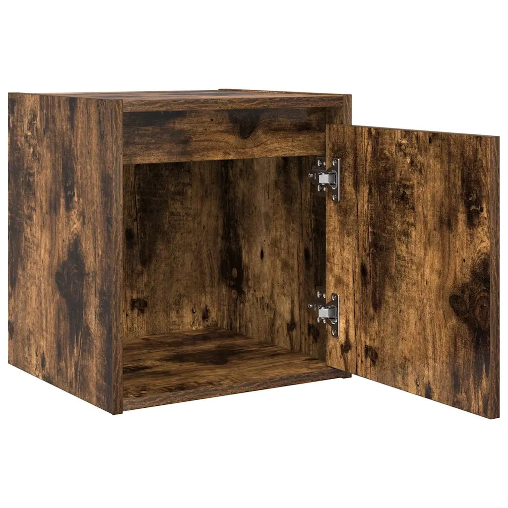 Comodini a Muro 2 pz-Set di 2 Tavolino da notte Rovere Fumo 38x34x40 cm 807258
