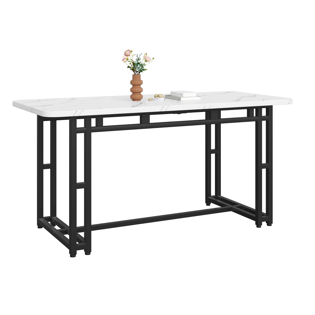 Tavolo da Pranzo Rettangolare ¨C Xylo ¨C Nero, Gambe in Metallo, 140x80 cm