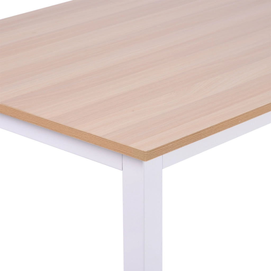 EasyComfort Scrivania Moderna per Computer con Gambe Regolabili e Struttura in MDF e Metallo, Tavolo da Pranzo 120x60x76 cm, Bianco e color Legno