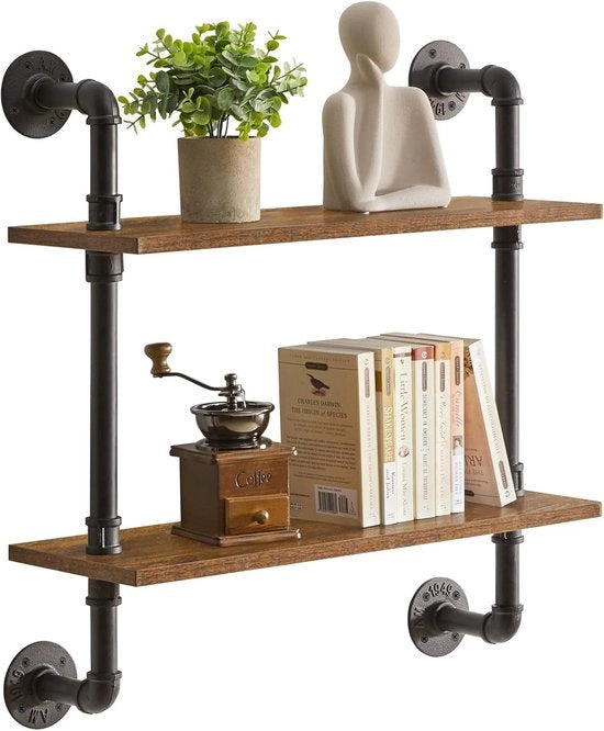 Pannelli di parete in tubo industriale - Decorazione rustica e archiviazione - 2 pezzi
