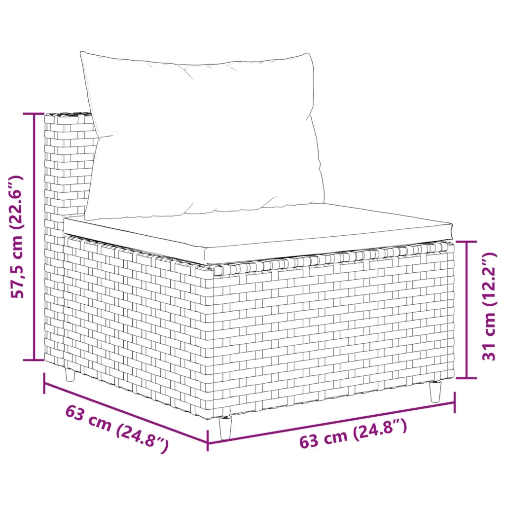 Set Divani da Giardino 9pz con Cuscini Marrone in Polyrattan 3308318