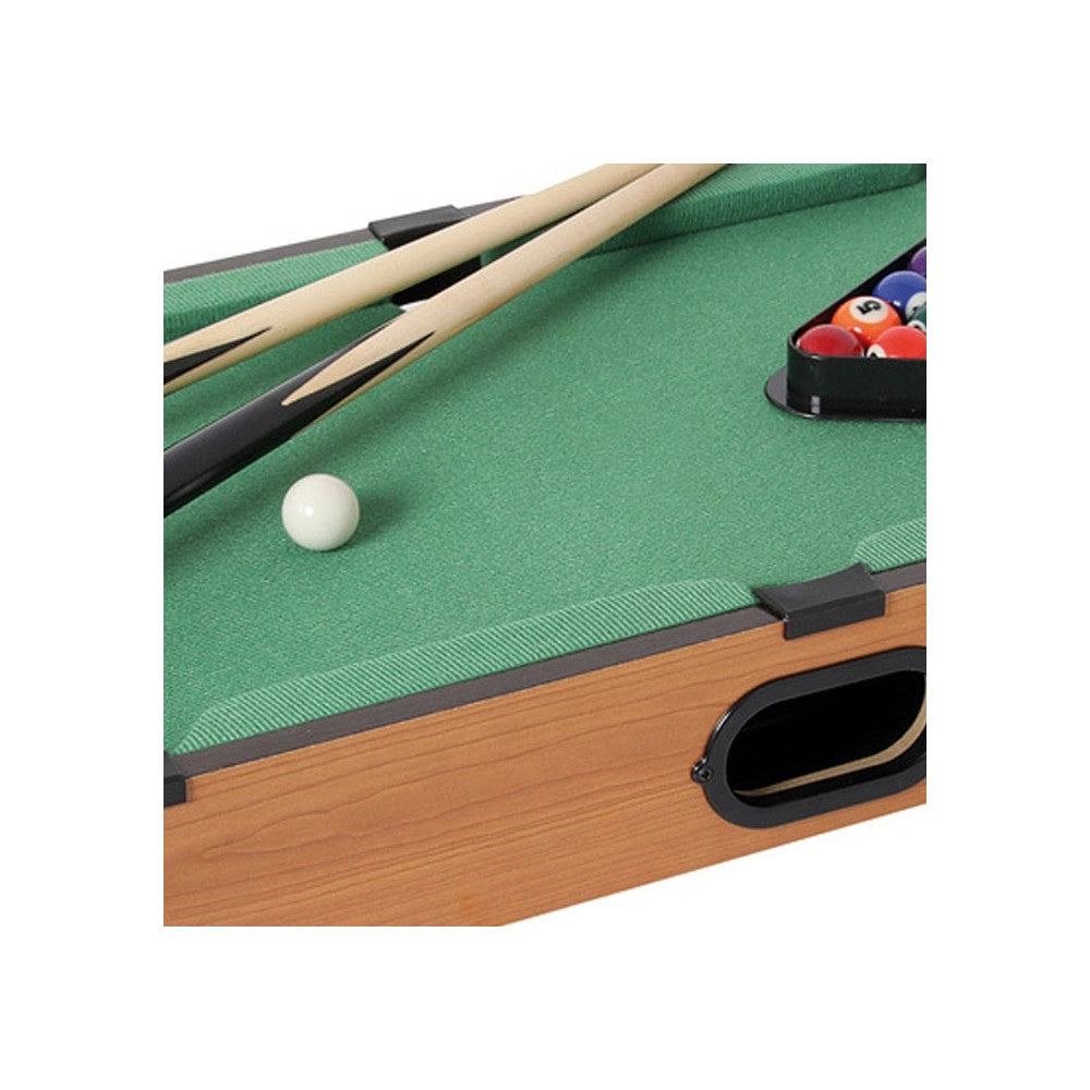 Trade Shop - Mini Biliardo Da Tavolo Gioco In Legno Con 2 Stecche Palle Gesso E Triangolo -