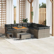 Set Divano da Giardino 13 pcs Grigio polyrattan