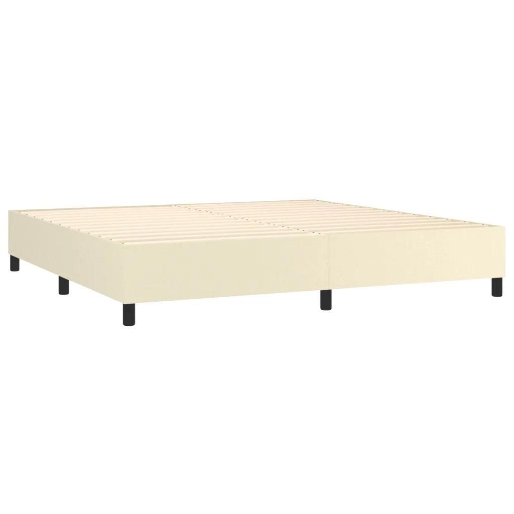 Giroletto a Molle con Materasso e LED Crema 200x200 cm 3139285