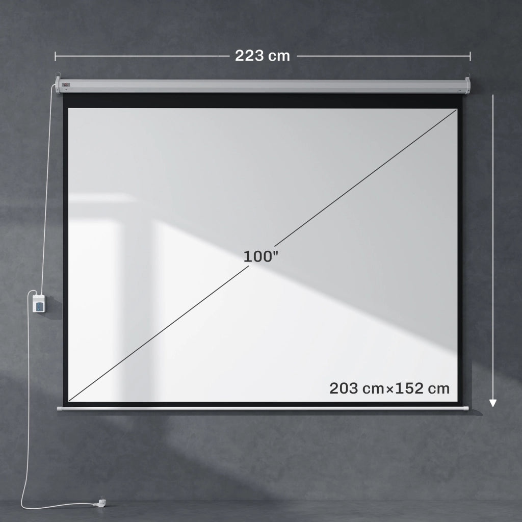 Schermo per Proiettore Motorizzato ¨C Minimal ¨C Bianco 203x152 cm Parete Soffitto