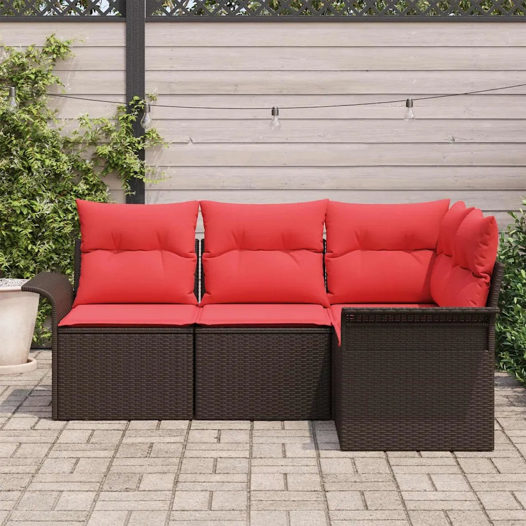 Set Divano da Giardino 4 pcs Marrone polyrattan 3354013