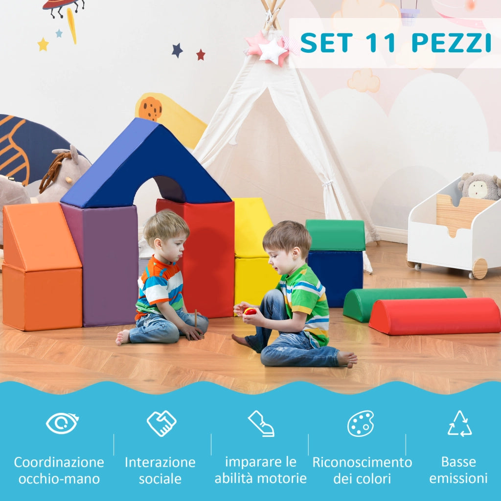 Set Costruzioni Morbide 11 Forme ¨C Xylo ¨C Bambini 1-3 Anni PU EPE Colori Vari