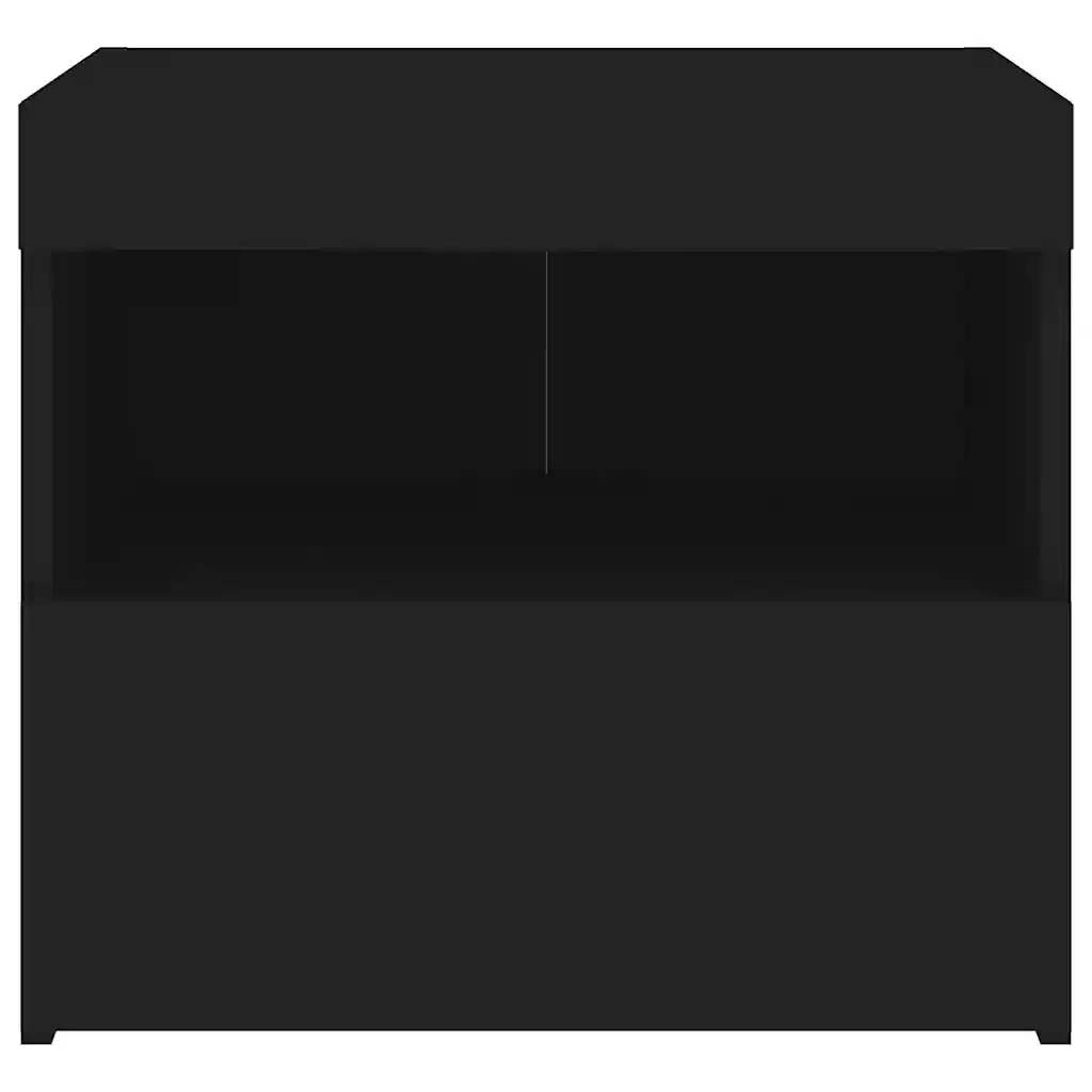 Comodini con Luci LED 2pz Neri 50x40x45 cm 836766