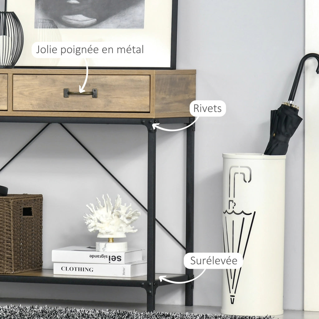 Consolle con 2 cassetti e ripiano ¨C Minimal ¨C Legno 100x35x76 cm