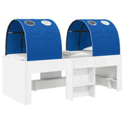 Letto singolo | Letto per adulti | Letto con Tunnel 4 pcs Bianco e Blu Legno ingegnerizzato