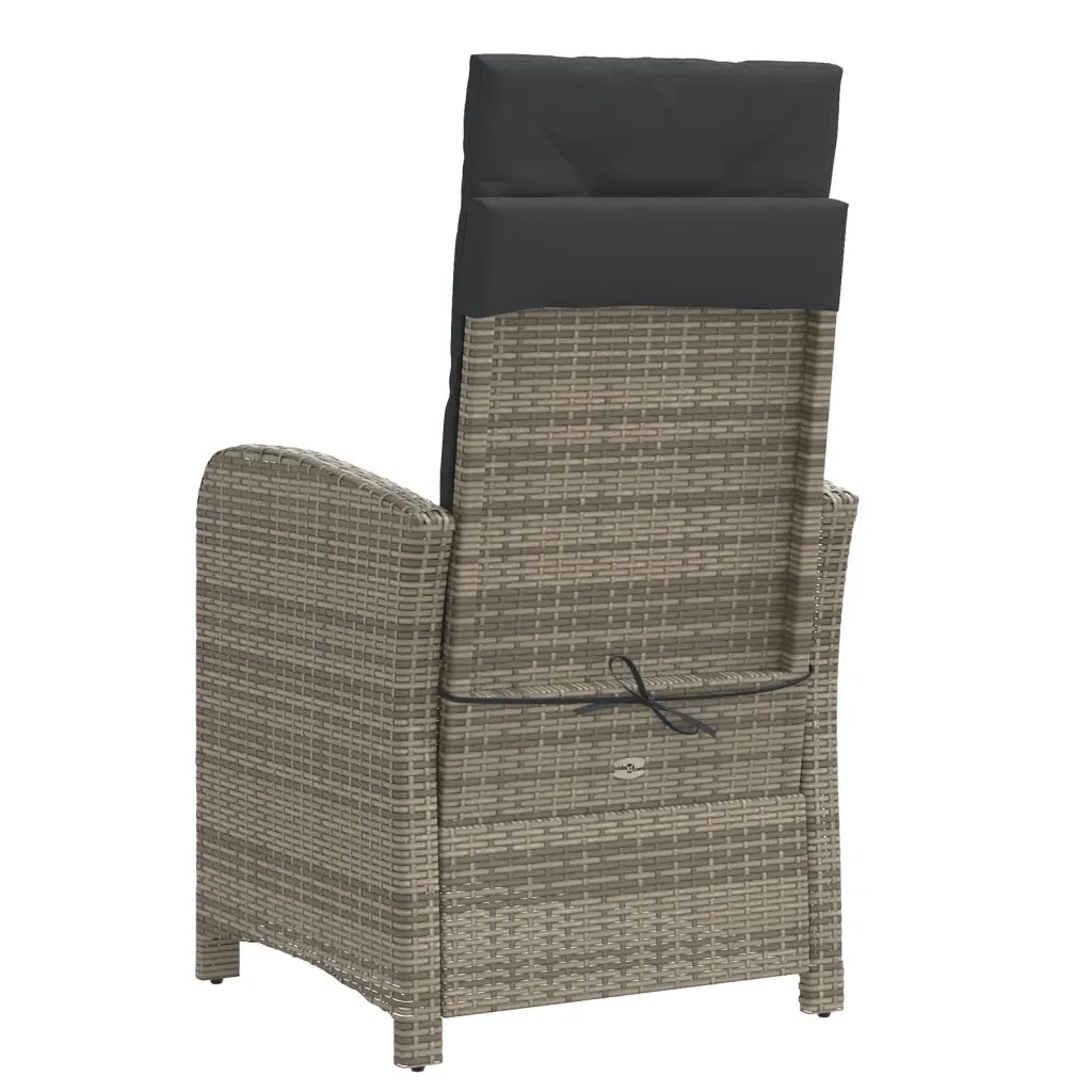 Set da Bistrò 3 pz con Cuscini Grigio in Polyrattan 365179