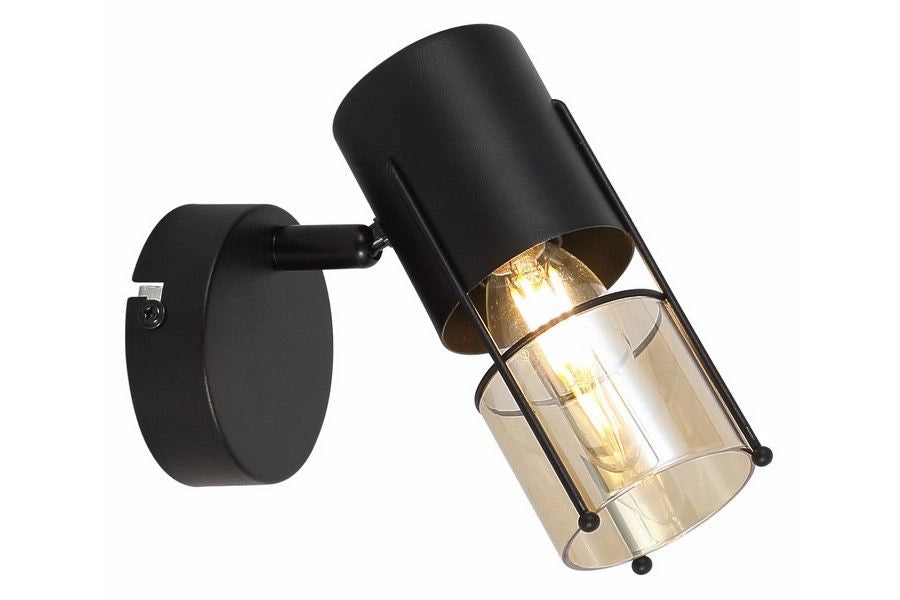 Applique nera industriale Scottie 1xE14 40W Reality