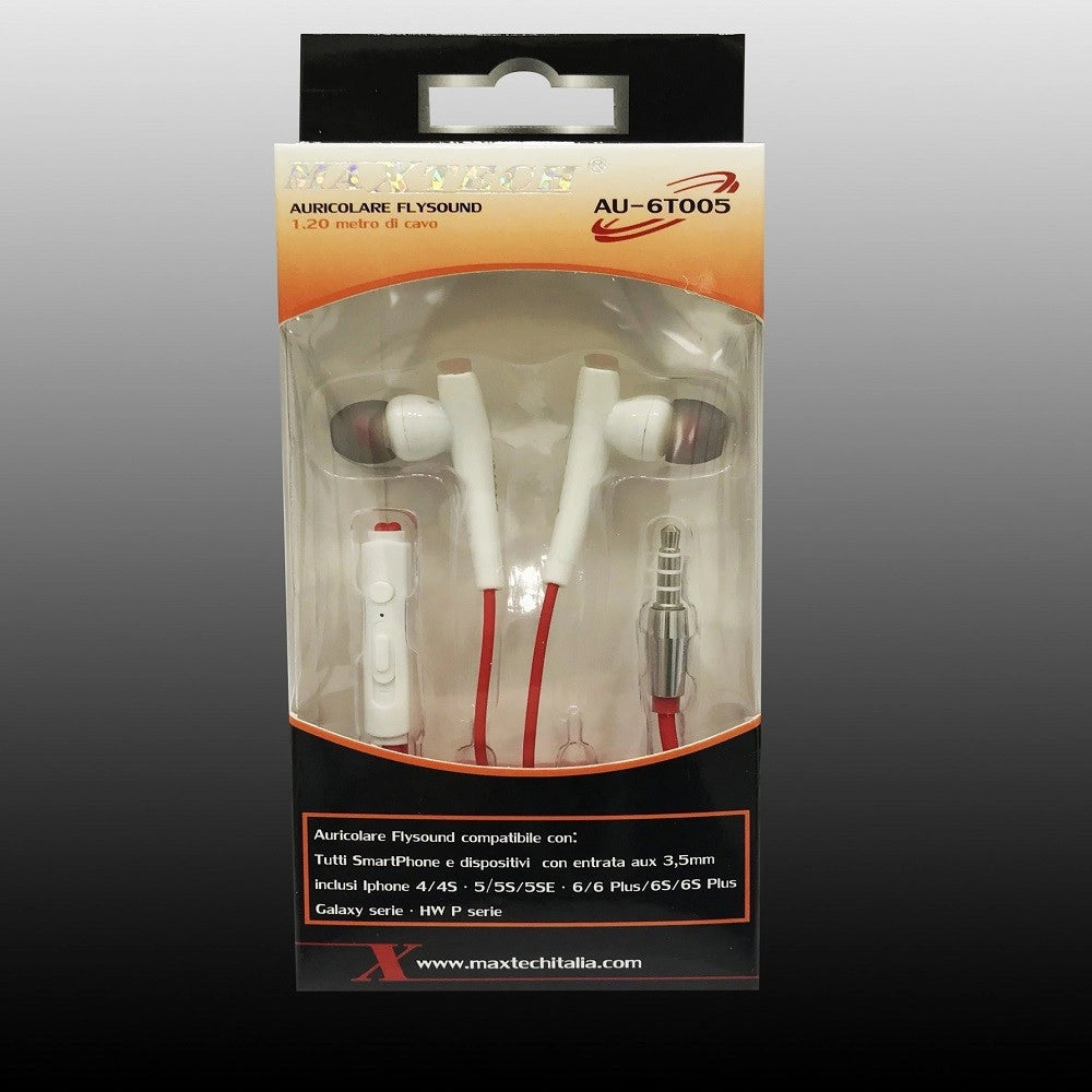 Trade Shop - Auricolari Cuffie Con Filo Audio Microfono Per Smartphone Cellulari Maxtech Au-6t005 -