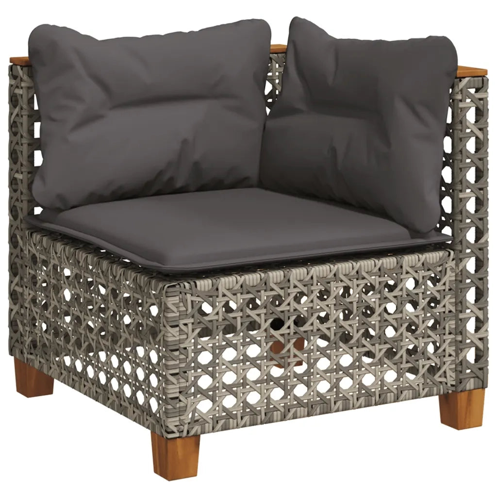Set Divano da Giardino 9 pz con Cuscini Grigio in Polyrattan 3261771