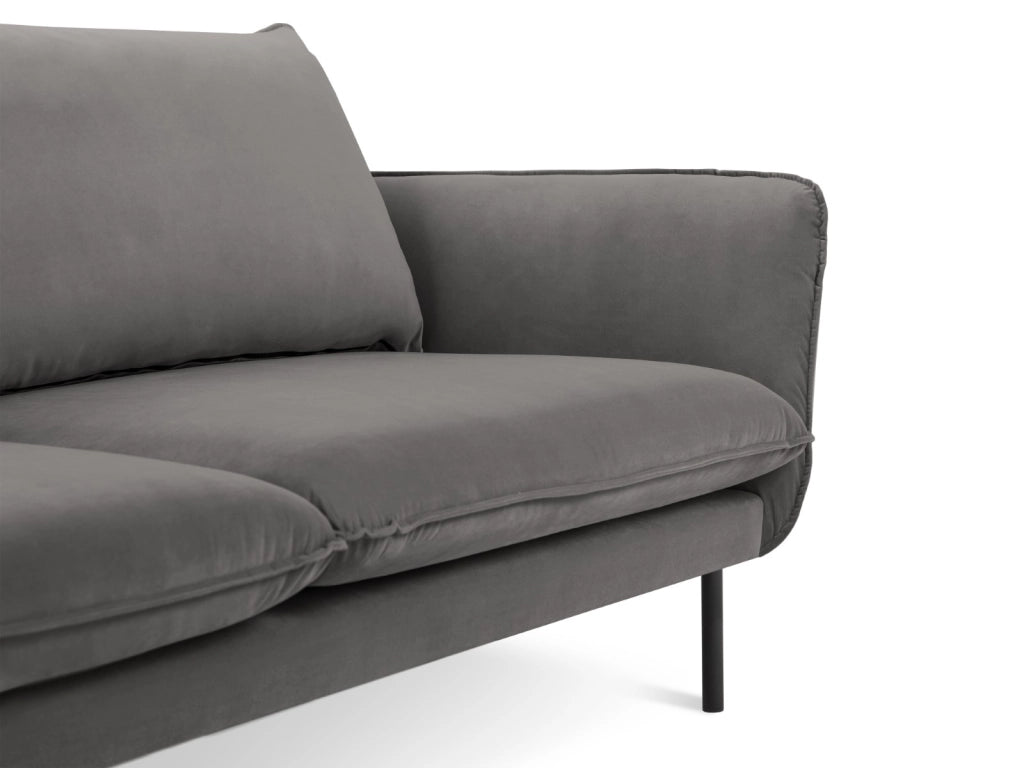 Cosmopolitan Design - Divano "Vienna" 4 posti in velluto grigio chiaro 