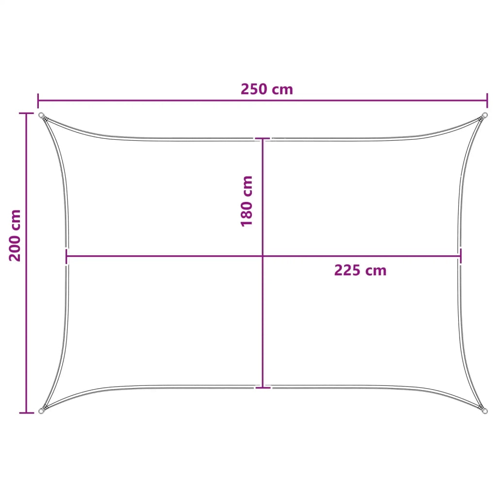 Telo Ombra Antracite e Bianco 2 x 2,5 m HDPE 42032757