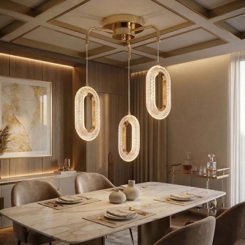 Lampada Led A Sospensione Da Soffitto G173-3cp Gold