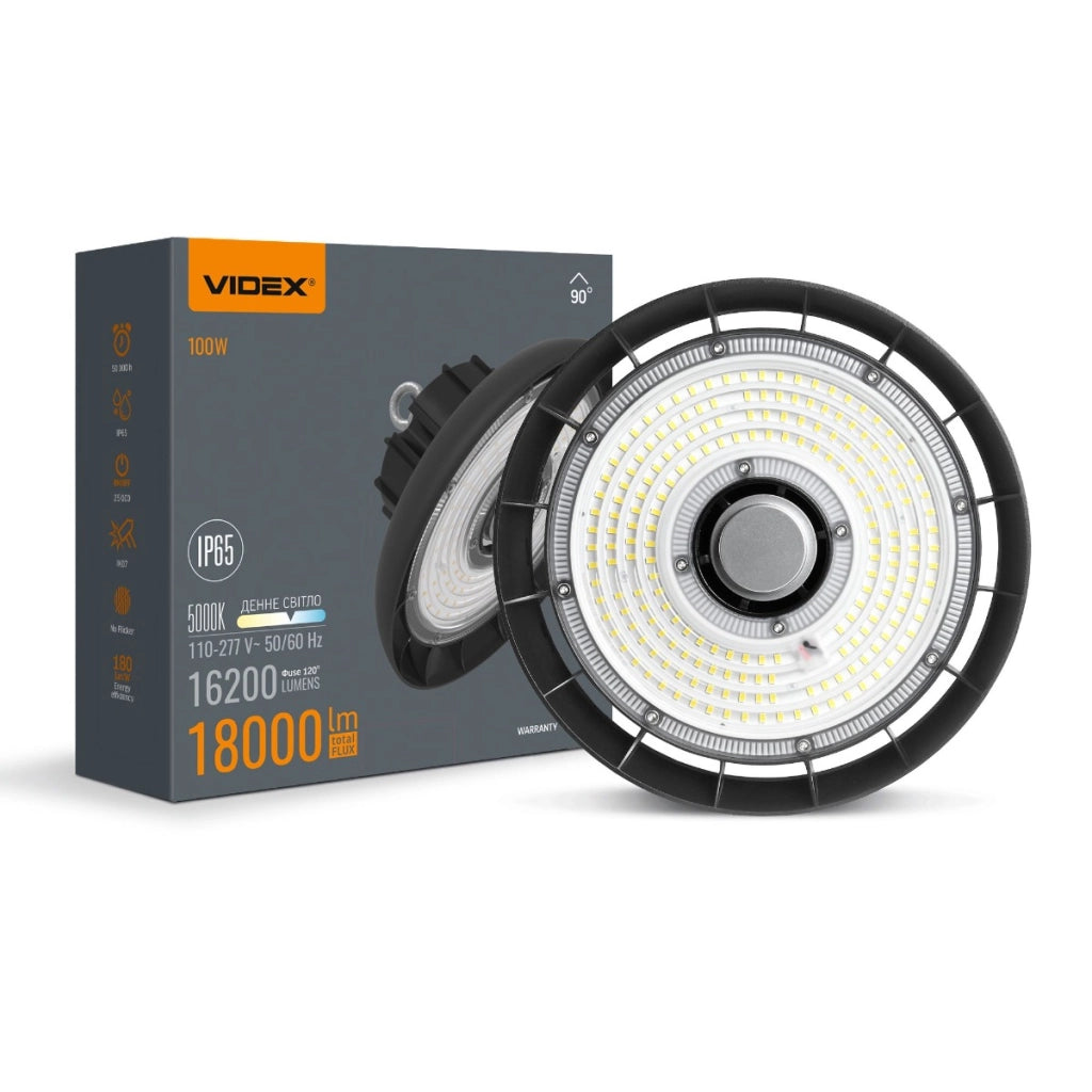 Campana LED High Bay Videx 100W 18000lm 5000K IP65